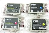 Original Epson T0441 T0442 T0443 T0444 Tintenpatronen 4 Stück in Original Bulk Verpackung für Epson Stylus C64 C66 C84 C86 CX4600 CX6400 CX6600 Drucker