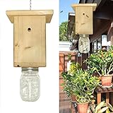 Umifica Holz Bienenfalle | Natürliche Holzbienenfalle im Blockhausstil | Wasserdichter Hänge-Wespenfalle-Fänger für den Außenbereich