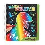 Depesche 11662 Dino World - Magic Scratch Book, Kratz-Buch mit coolen Dino-Motiven zum Kratzen, magischer Farbverlauf, ca. 20 x 19,5 x 2 cm