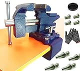 MYTEC 2-in-1 Werkbank-Schraubstock, verbesserter Mehrzweck-Tischschraubstock, universell drehbar, 270° Arbeit Klemm-Schraubstock, 11,4 cm, B
