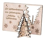 levandeo Weihnachtskarte Birkenholz DIY Fröhliche Weihnachten Aufsteller Holz Weihnachtsbaum Tannenbaum Holzkarte Grußkarte Tischdeko