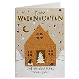 Sheepworld - 90453 - Klappkarte, mit Umschlag, Weihnachten, Nr. 10, Kork, Frohe Weihnachten und ein glückliches neues Jahr!