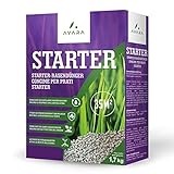 AVARA STARTER Rasendünger Startdünger - Aktiviert Wurzelwachstum - ideal in Kombination mit Rasensamen verbrennt nicht - stärkt Widerstandskraft Wurzeln - 35m²