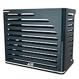 Klimaanlage Abdeckung aus Aluminiumverbund, Schutzgitter für Klimaanlagen und Wärmepumpen, Schutz vor Regen und Hagel, 105x95x59-65 cm (Anthrazit, L)