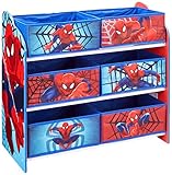 Worlds Apart 471SDR Spider-Man - Regal zur Spielzeugaufbewahrung mit sechs Kisten für Kinder, Holz, pink, 30 x 64 x 60 cm