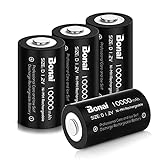 BONAI D Akku 10000mAh Mono D Wiederaufladbar Batterien NiMH 1,2V D Aufladbare Akkubatterien mit geringer Selbstentladung & Lange Lebensdauer (4 Stück)