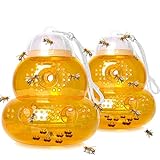 Wespenfalle zum aufhängen 2er Set Bienen-/Honigfänger Horneten Lebendfalle Wespen Jackenfalle Hornetenfalle wespenfänger zum Hinhängen & Hinstellen Wespenfänger orange (2)