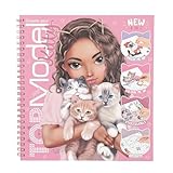 Depesche 13038 TOPModel Create your Kitty - Malbuch mit 47 Seiten zum Gestalten von Katzen Motiven, inkl. 5 Stickerbog