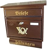 R&D Großer Briefkasten/Postkasten XXL Kupfer mit Abnehmbarer Zeitungsrolle Flachdach Katalogeinwurf Zeitungsfach (Kupfer)