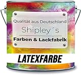 Shipley's Farben & Lackfabrik Latexfarbe Dispersionsfarbe strapazierfähige abwaschbare Wandfarbe in vielen exklusiven Farbtönen (2 l, Blau Grau)