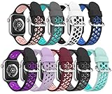 Supore Apple Watch Sportarmband Kompatibel mit Apple Watch Armband 45mm 41mm 44mm 42mm 40mm 38mm, Atmungsaktives Sport Silikon Armbänder Kompatibel mit Apple Watch SE / iWatch Series 7 6 5 4 3 2 1