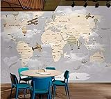 MEELCOOL Individuelle Tapete 3D-Wandbilder Cartoon Weltkarte Hintergrund Wand Wohnzimmer Kinderzimmer 3D-Tapete papel de parede