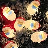 Lazyspace Lichterkette mit 10 LEDs, 2 m, Weihnachtsatmosphäre, dekoriert Lichterketten für Weihnachtsbaum, Neujahrsparty, wasserdicht, 8 Funktionen, Fernbedienung, Weihnachtsmann