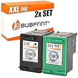 Bubprint Kompatibel Druckerpatronen als Ersatz für HP 338 HP 344 für Deskjet 5740 6500 9800 Officejet 100 150 Mobile K7100 H470 Photosmart 8050 8450 BK / Color 2er-Pack