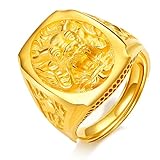 CNMJI Jewelry Schmuck Reines Gold solide 999 Ringe massiv Gold Verlobungsring Einstellbare Größe für Herren als Accessoire oder Geschenk zum Geburtstag