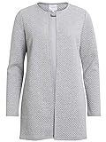 Vila Clothes Damen VINAJA New Long JKT Blazer, Grau (Light Grey Melange), 40 (Herstellergröße: L)