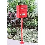Briefkasten Zeitschriften- Und Zeitungsbriefkästen Wandmontierter Mast Typ Briefkasten/Villa Garden Posteingang (Rot) Türbriefkästen (Farbe: Mastmontiert)