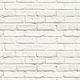 murando Tapete selbstklebend 10m Wandtattoo dekorative Möbelfolie Dekorfolie Fotofolie Panel Wandaufkleber Wandposter Wandsticker - Ziegel weiß Ziegelwand Ziegelmauer f-B-0229-an-a