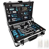 XMTECH 208-teilig Werkzeugsatz Steckschlüsselsatz Premium Universal und Haushalts-Werkzeugkoffer,Werkzeug-Set,Tägliche Handwerkzeuge für Haushalt, Garage