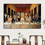 WKHRD Das letzte Abendmahl Helden Marilyn Monroe Poster Gemälde auf Leinwand Schlafzimmer Wandkunst Dekoration Bilder Wohnkultur | 60x90cm (kein Rahmen)