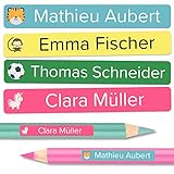 Wraplab | Namensaufkleber für Kinder (60 Stk - 50x7mm) - Wasserfeste Aufkleber für Schulsachen, Stifte und Gegenstände - Kita, Schule, Sportsachen