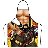 UNEAKO Party Lätzchen Schürze Pretend Kostüm Feuerwehrmann Küche Sexy Frauen Lustig Erwachsene zum Kochen BBQ Backen Grillen - Bikini Lady Comic Charakter Schürze Cosplay Spielen Kostü