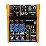 G-MARK 4 Channel Professional Audio Mixer USB Bluetooth Music Stereo Mixer Stereo for Live and Studio