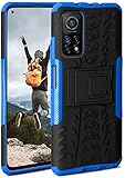 ONEFLOW Tank Case für Xiaomi Mi 10T / Mi 10T Pro Hülle Outdoor, stabile Panzerhülle mit Kamera und Display Schutz, sichere Handyhülle, TPU Handy Schutzhülle mit Ständer, Blau Schw