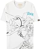 League of Legends Jinx Männer T-Shirt weiß L 100% Baumwolle Esports, Fan-Merch, Gaming Maya Bay Short Sleeve Classic Fit Shirt