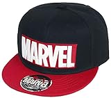 Marvel Logo Snapback-Cap schwarz/rot