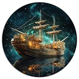 Puzzle für Erwachsene, 1000-teiliges Puzzlespiel, Fantasy-Schiff, Papppuzzles für Erwachsene und Kinder ab 10 Jahren. Anspruchsvolles, schwieriges Puzzle, 67,5 x 67,5
