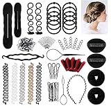 Scettar 60Pcs Haare Frisuren Hilfe Set, Haar Accessoires Styling Werkzeug Kit, Haar Styling Hilfsmittel Set für Mädchen langes Locken Haar DIY Styling Haar Zubehö