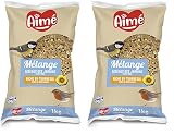 Aime Vogelfutter, Verschiedene Samenmischungen und Nährstoffe, Beutel mit 1 kg, für Vögel des Himmels und Wildtiere (Packung mit 2)