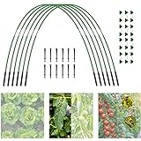 Gewächshausfelgen - Gartennetz für Pflanze,30 Stück bis 10 Sets lange, rostfeste Glasfaser-Gartenfelgen für Hochbeete mit Metallrohren und Klemmen Generic
