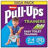 Huggies Pull-Ups Trainingshose für Töpfchentraining, Größe 6, Größe 7, 2–4 Jahre, 112 Stück (4 Packungen x 28)