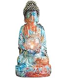 Dehner Dekofigur Solarleuchte Buddah Gautama, ca. 50 x 25 x 25 cm, Polyresin, mehrfarbig