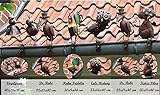 BURI Dachrinnenfiguren 6er-Set Dachschmuck Zaunfigur Dachfigur Zaunschmuck Gartendeko