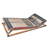 7 Zonen Lattenrost Rhodos® KF, Kopf- und Fußteil verstellbar, 44 Leisten, Triokautschukkappen, Querholme BUCHE massiv, Mittelgurt, fertig montiert, TÜV/GS Gesichert Geprüft ID 1111212908, 80 x 220