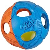 Nerf Dog Hundespielzeug LED Ball, orange/blau, 8,7cm