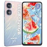OUKITEL C58 Smartphone Ohne Vertrag, 16GB+128GB/1TB Erweiterbar, 5150mAh 6.67' HD+ Display Android 14 Günstig Smartphone, 13MP+5MP, Dual SIM 3 Steckplatz Handy 4G, NFC, OTG, GPS, Face ID, 5G-Wi-F