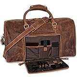 DONBOLSO® Weekender Neapel - Hochwertige Reisetasche Herren groß - Leder Reisetasche Braun - Handgepäck Ledertasche Größe XXL mit 51 Litern