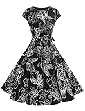 Dressystar DS1956 Kleid 'Audrey Hepburn', klassisch, Vintage, 50er 60er Jahre Stil Gr. Small, Weiß/Rosa.