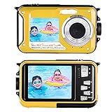 Unterwasserkamera Kamera Wasserdicht mit Dual Screen 2.7K 48MP Unterwasserkamera Digital Wasserdicht zum Schnorcheln Selfie-Kamera