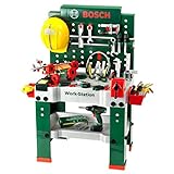 Theo Klein 8485 Bosch Werkbank Nr. 1 | 150-teilig | Inkl. Werkzeuge und Zubehör | Akkuschrauber mit Licht & Sound | Spielzeug für Kinder ab 3 Jahren