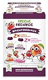 FRECHE FREUNDE Bio Grießbrei Quetschies Nachtisch-Mix, Quetschbeutel für Kinder ab 12 Monaten, 3er Pack, 3 x (4 x 100g), 524916