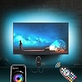 Mexllex Led TV Hintergrundbeleuchtung 55 bis 75 zoll,Smart Led App Steuerbar 5050 led backlight,USB Led Beleuchtung Hintergrundbeleuchtung Fernseher
