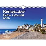 Reisezauber Gran Canaria DIN A4 Kalender für 2022 Kanaren - Geschenkset Inhalt: 1x Kalender, 1x Weihnachts- und 1x Grußkarte (insgesamt 3 Teile)
