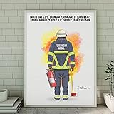 Feuerwehrmann Memory Poster | Individuelle Plakat Personalisiert | Feuerwehr Geschenk (DIN A4)