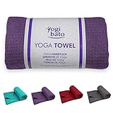 Yogibato Yoga Handtuch rutschfest & schnelltrocknend – Yogahandtuch Antirutsch – Mikrofaser Yogatuch – Non Slip Yoga Towel [183 x 61 cm] Violett
