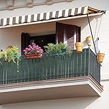 Sichtschutz-Zaun, 1,8 x 15 m, Privatsphäre, strapazierfähig, grünes Netz, Schattenschutz, winddicht, UV-Schutz, für Garten, Hof, Hinterhof, Wand, Balkon